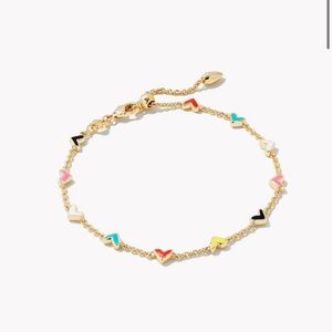 Kendra Scott Haven Heart Gold Chain Bracelet in Multi Mix